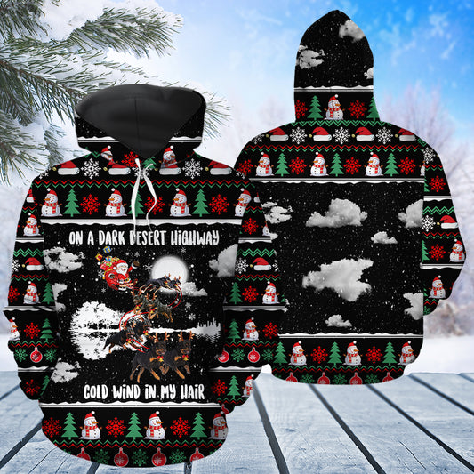 Rottweiler Santa Sleigh T1610 - All Over Print Unisex Hoodie