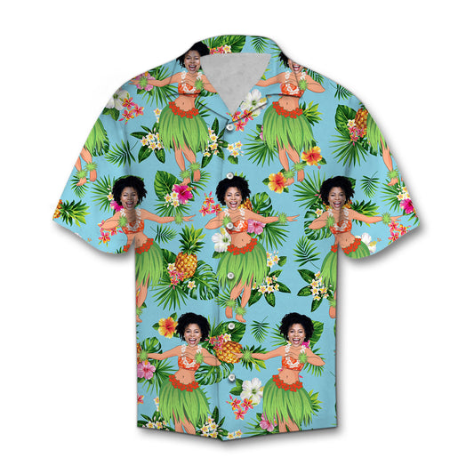 Custom Face Tropical Island Girl - Hawaiian Shirt Personalizedwitch