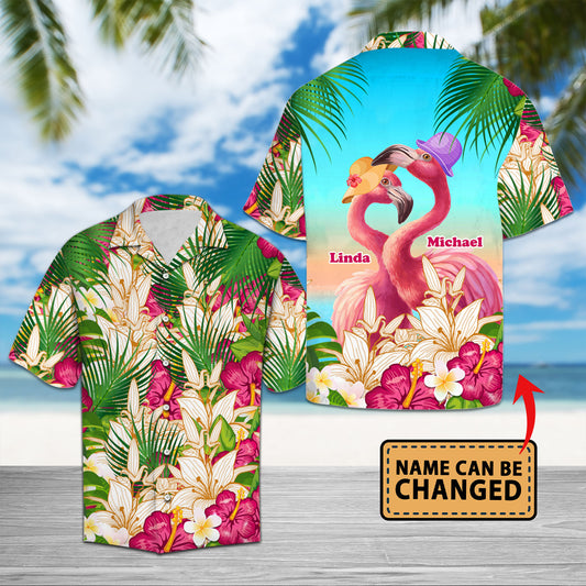 Tropical Flamingo Custom Couple - Hawaiian Shirt Personalizedwitch For Flamingo Lover