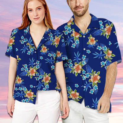 Custom Name Dragon Couple Hibiscus Blue Matching Hawaiian Shirt Personalizedwitch For Couple