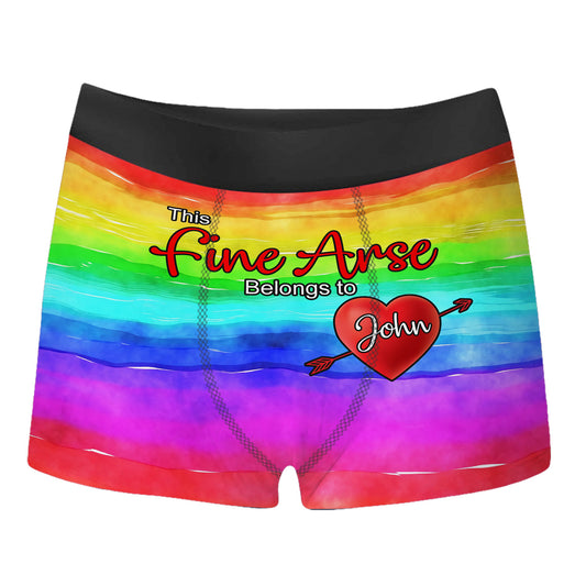 LGBT This Fine Arse Belongs To Custom Name Men's Boxer Brief