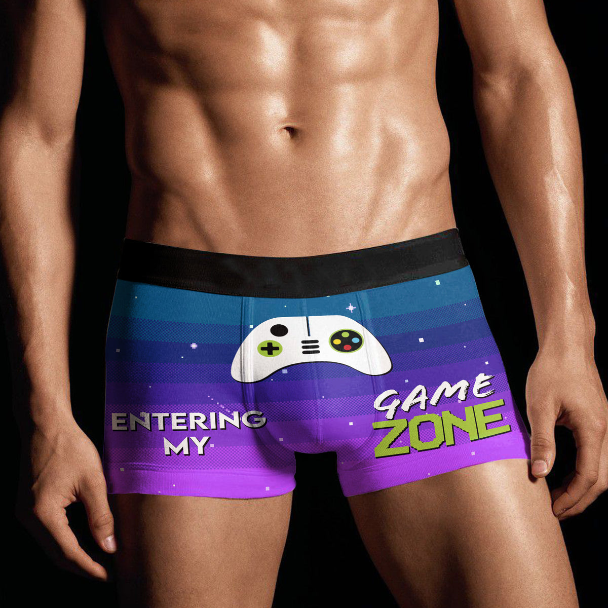 Entering My Gaming Zone Over Print Men's Boxer Brief