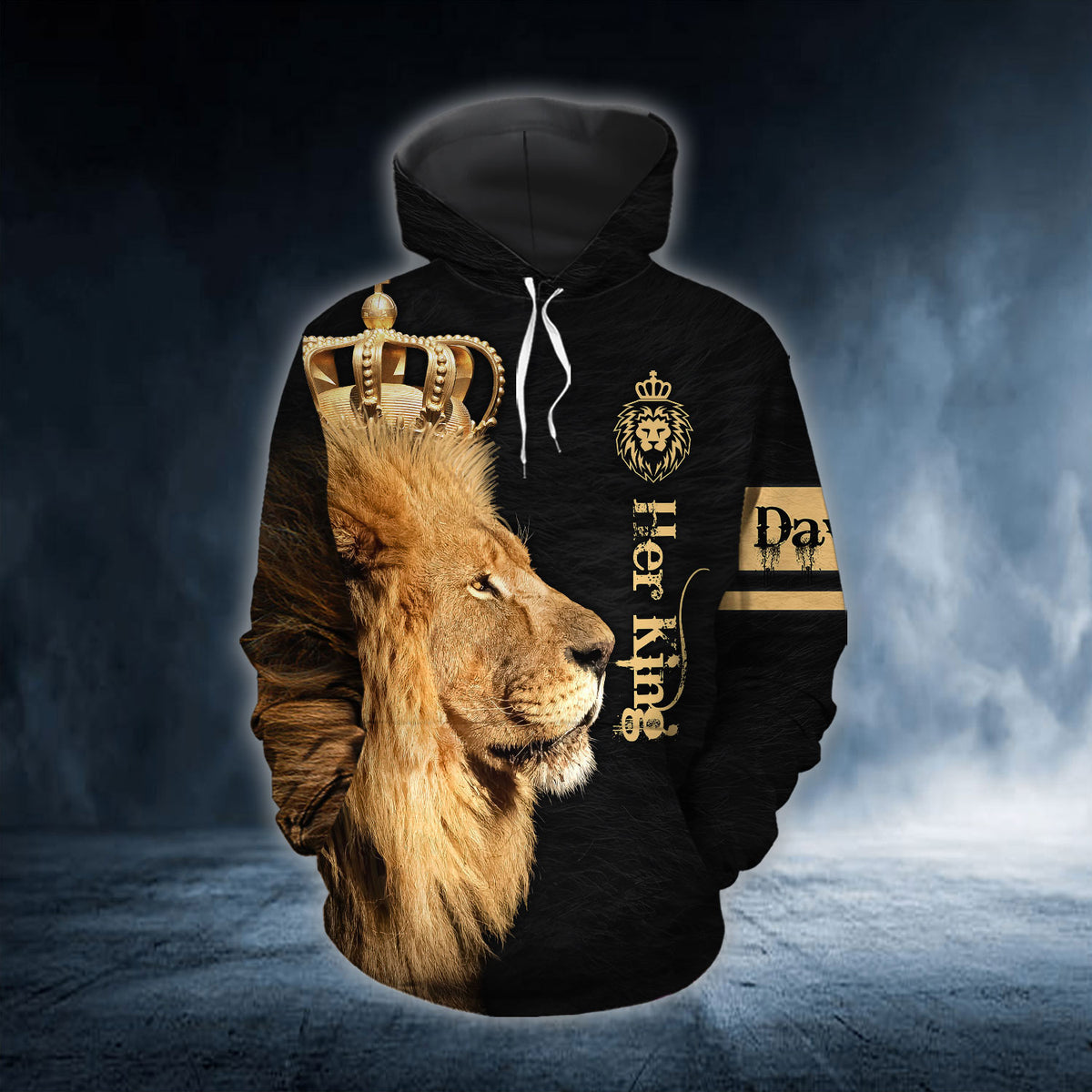 The King His Queen Custom Name All Over Print Valentine Gift Couple Matching 3D Hoodie Personalizedwitch For Couple