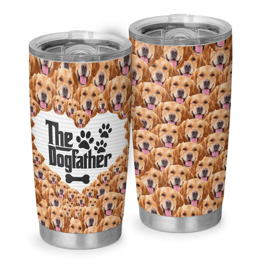 The Dogfather Dog Dad Personalized Dog Photo 20Oz Tumbler