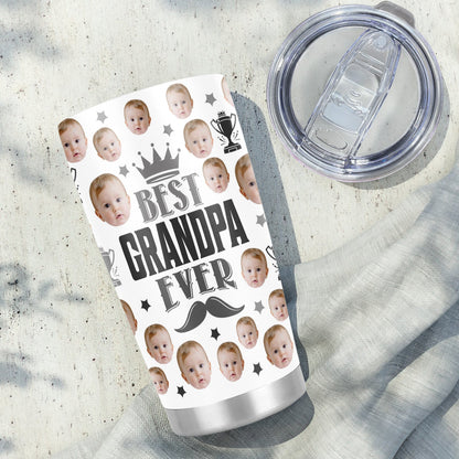 Best Grandpa Ever Fathers Day Personalized Photo 20Oz Tumbler