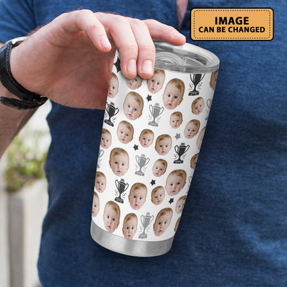 Best Grandpa Ever Fathers Day Personalized Photo 20Oz Tumbler