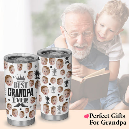 Best Grandpa Ever Fathers Day Personalized Photo 20Oz Tumbler