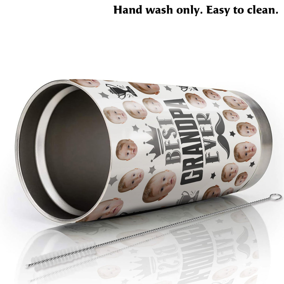 Best Grandpa Ever Fathers Day Personalized Photo 20Oz Tumbler