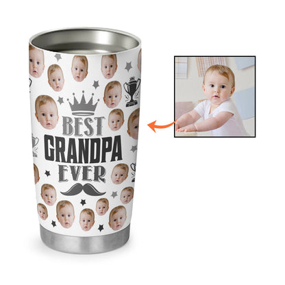 Best Grandpa Ever Fathers Day Personalized Photo 20Oz Tumbler