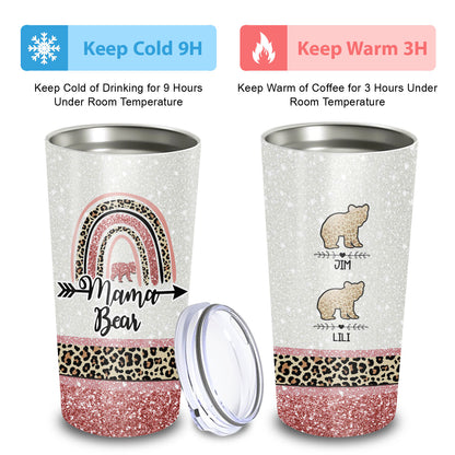 Boho Rainbow Mama Bear Custom Name 20Oz Tumbler