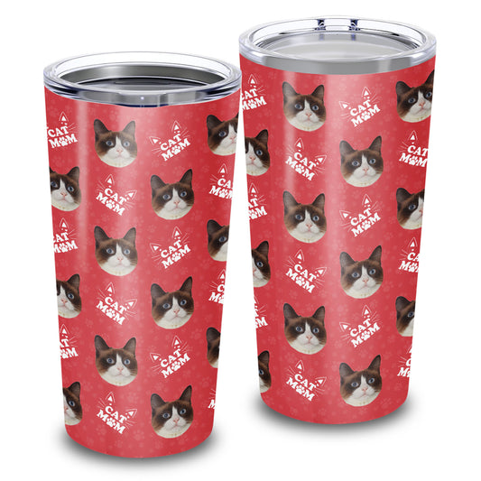 Best Cat Mom Ever Custom Pet Face 20Oz Tumbler