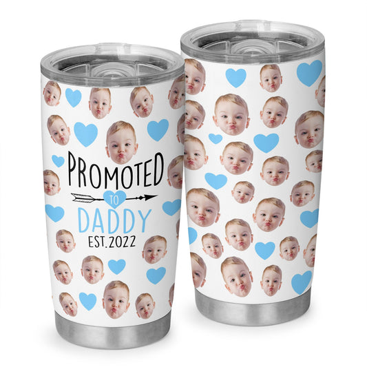 Promoted To Daddy Est 2022 Personalized Photo 20Oz Tumbler