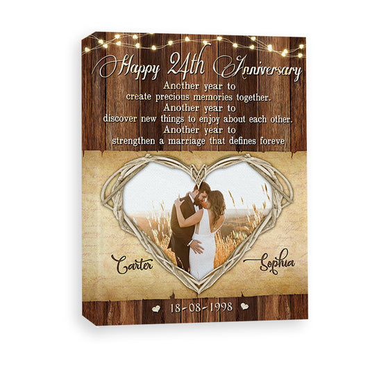 Personalized Love Of A Lifetime - 24th Anniversary Canvas