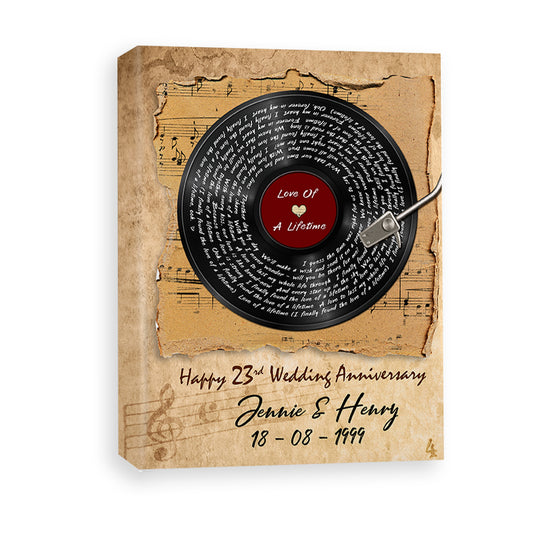 Personalized Love Of A Lifetime - 23rd Anniversary Canvas
