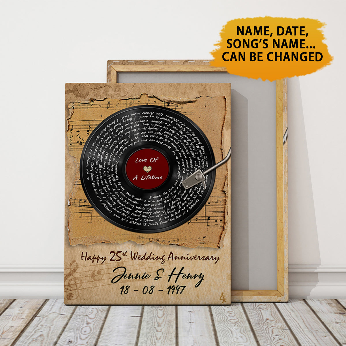 Personalized Love Of A Lifetime 25th Anniversary Canvas Valentine Gifts