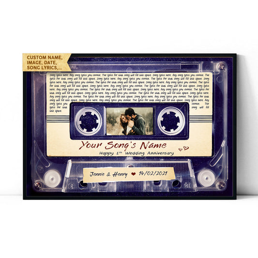Personalized Song Lyrics Customized Image Music Cassettes Poster