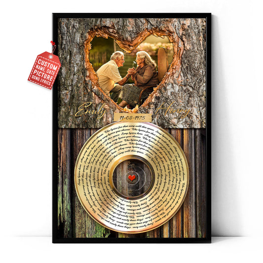 Personalized Song Lyrics Record Custom Image Poster