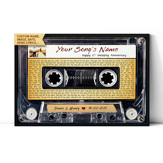 Personalized Song Lyrics Customized Image Music Cassettes Poster