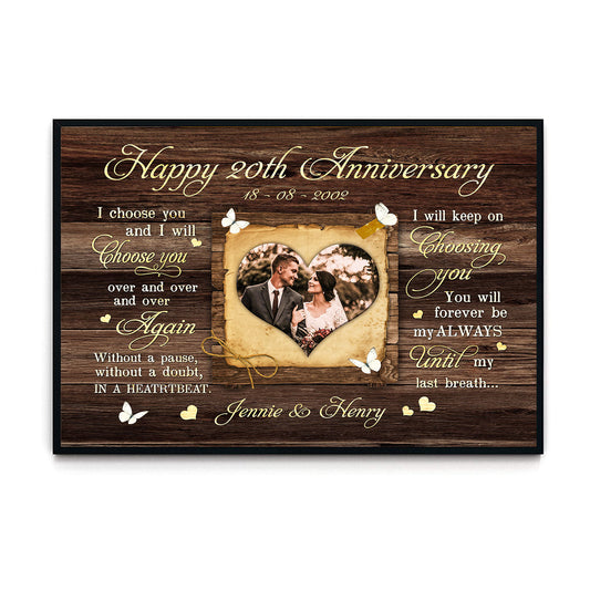 Happy 20 Year Anniversary Anniversary Personalized Poster Valentine Gifts