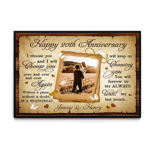 20th Wedding Anniversary - I Choose You Personalized Poster