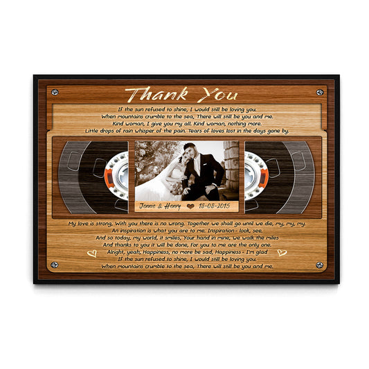 Thank You - Music Lyrics Song Anniversary Personalized Poster