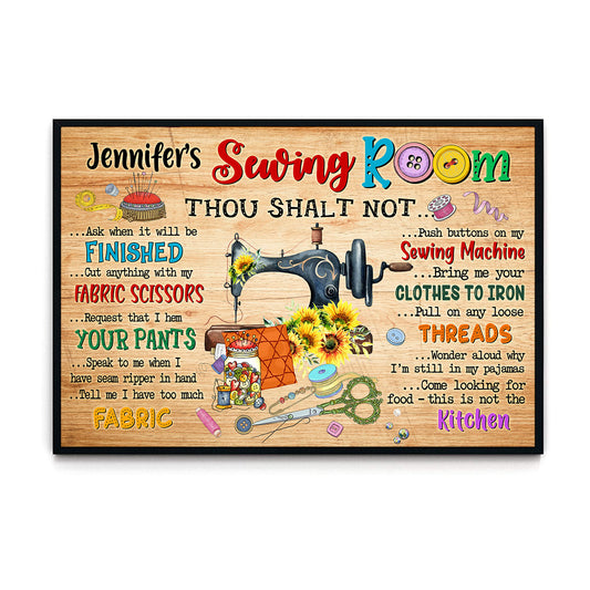 Sewing Room Rules Personalized Horizontal Poster 2
