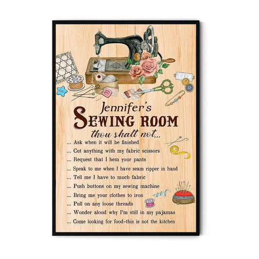 Sewing Room Rules Personalized Vertical Poster 4