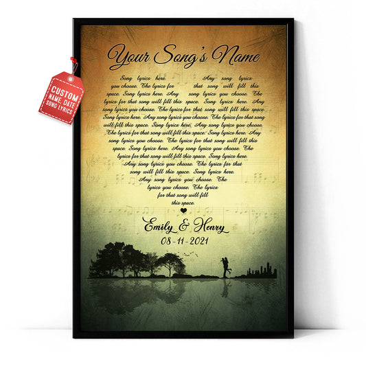 Personalized Song Lyrics Vertical Poster For Couple