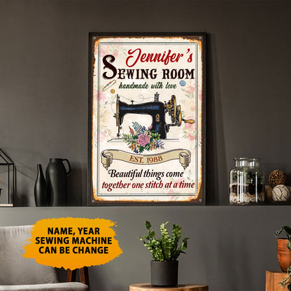 Sewing Beautiful Things Come Together One Stitch At A Time Poster