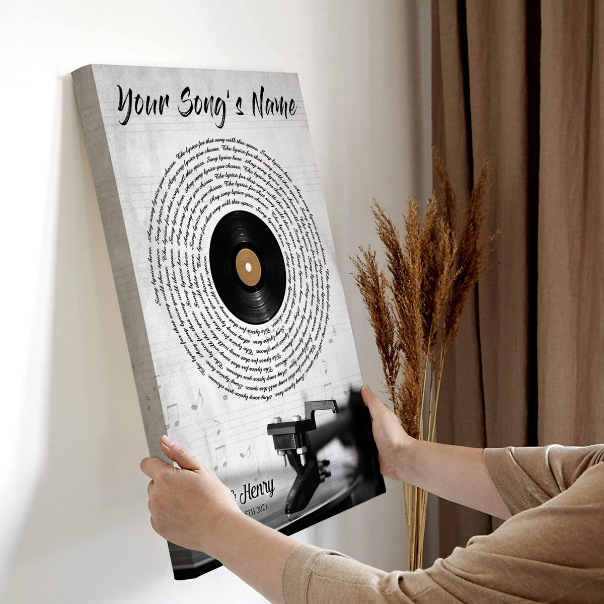 Personalized Song Lyrics Record Anniversary Vertical Poster