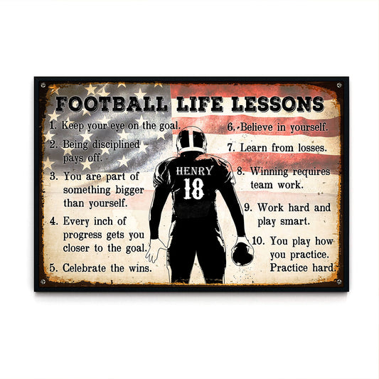 Football Life Lessons 2 - Personalizedwitch Poster  For Football Player