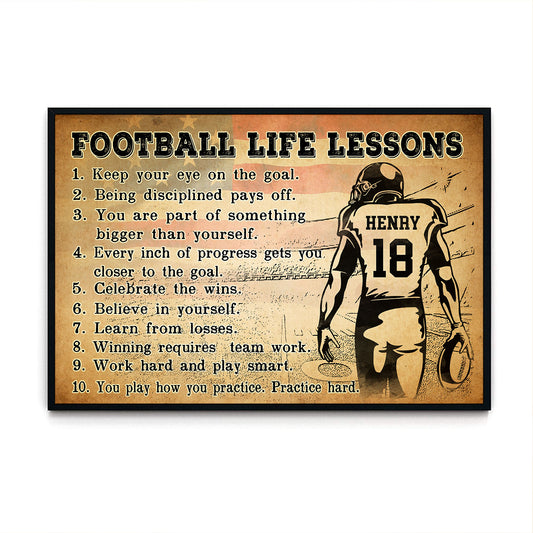 Football Life Lessons 3 - Personalizedwitch Poster  For Football Player