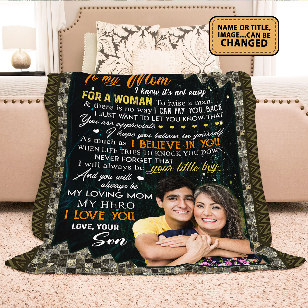 To My Mom I Know It's Not Easy For A Woman Fleece Blanket