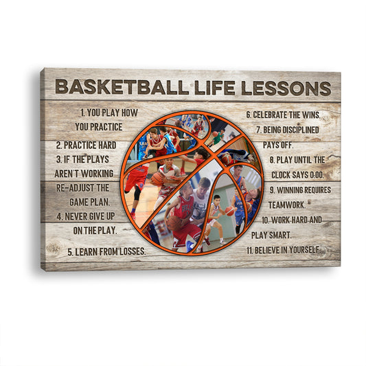 Personalized Basketball Life Lessons Custom Image Canvas