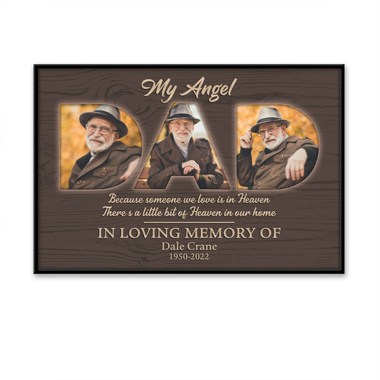 My Angel Dad Because Someone We Love is in Heaven Custom Image Poster
