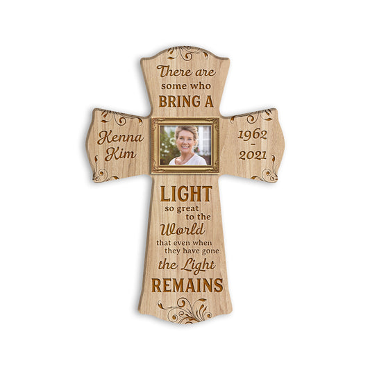 Personalized Memorial Wooden Cross Sign Light Remains for Your Loved Angel Custom on Wood