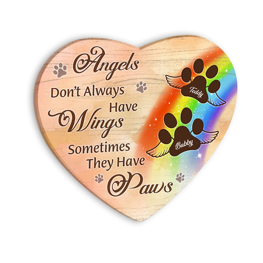 Personalized Dog Memorial Wooden Sign Keepsake Wish The Rainbow Has Visiting Hour