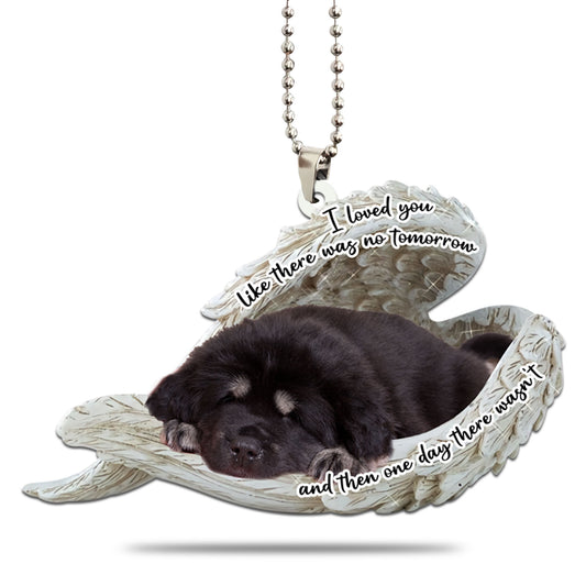 Tibetan Mastiff Sleeping Angel Dog Personalizedwitch Flat Car Memorial Ornament