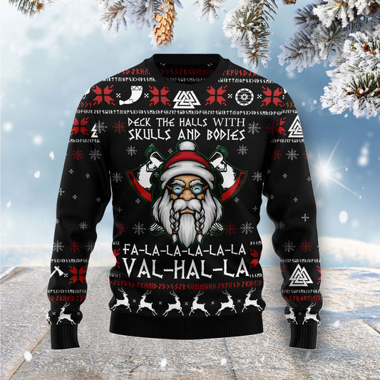 Viking Deck The Halls With Skulls G51130 Ugly Christmas Sweater