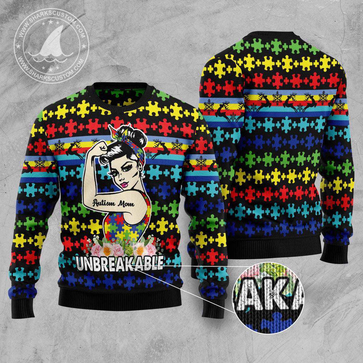 Autism Mom TG51125 Ugly Christmas Sweater