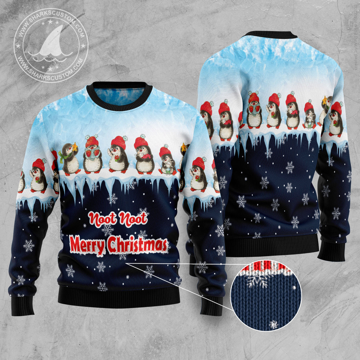 Penguin Hang Out TG5123 unisex womens & mens, couples matching, friends, penguin lover, funny family ugly christmas holiday sweater gifts (plus size available)