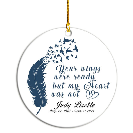 Your Wings Were Ready Memorial Personalizedwitch Personalized Christmas Ornament