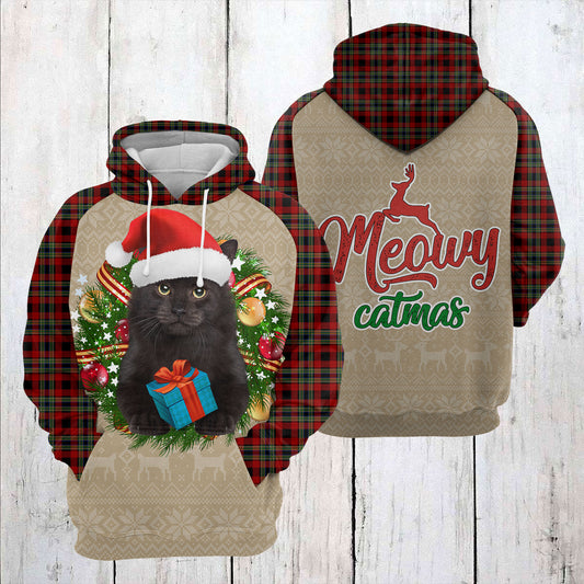 Black Cat Christmas Awesome TY1811 - All Over Print Unisex Hoodie