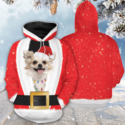 Santa Claus With Chihuahua G51019 - All Over Print Unisex Hoodie