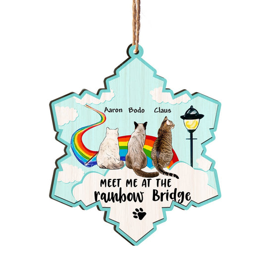 Meet Me At The Rainbow Bridge Personalizedwitch Personalized Printed Wood Christmas Memorial Ornament
