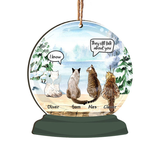 They Still Talk About You Cat Memorial Personalizedwitch Personalized Printed Wood Ornament